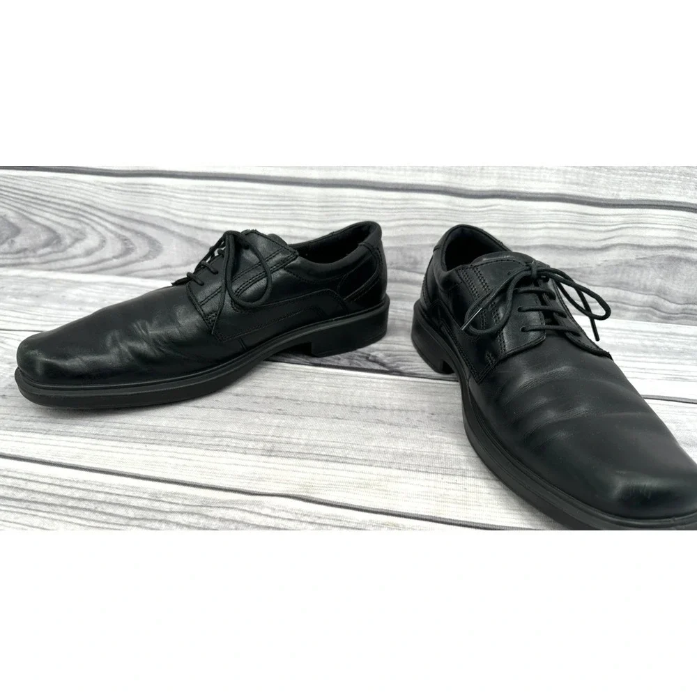 ECCO HELSINKI SQUARE TOE OXFORD DRESS SHOES Men's Size EU 45 /US 11 - 11.5 BLACK